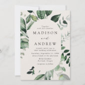 Overvloedige Greenery Cream Oval Lijst Weddenschap Kaart (Voorkant)