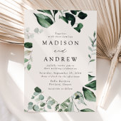 Overvloedige Greenery Cream Wedding Invitation Kaart