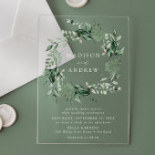Overvloedige Greenery Wreath Wedding Acryl Uitnodigingen