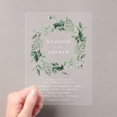 Overvloedige Greenery Wreath Wedding Acryl Uitnodigingen (Insitu (Draagbaar))
