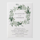 Overvloedige Greenery Wreath Wedding Vellum Uitnodigingen (Voorkant)