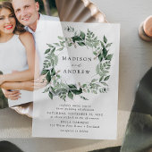 Overvloedige Greenery Wreath Wedding Vellum Uitnodigingen