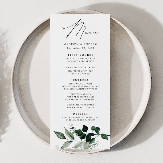 Overvloedige Groene Dinner Huwelijk Menu