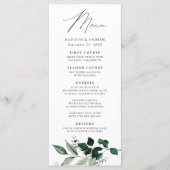Overvloedige Groene Dinner Huwelijk Menu (Voorkant)