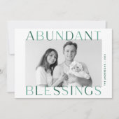 Overvloedige groene foto voor zegelingangen feestdagenkaart (Voorkant)