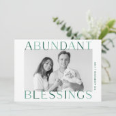 Overvloedige groene foto voor zegelingangen feestdagenkaart (Staand voorkant)