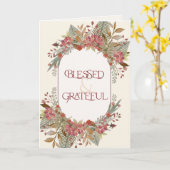 Overvloedige herfst bloemrijke Gezegende Dankbare  Kaart (Gele Bloem)