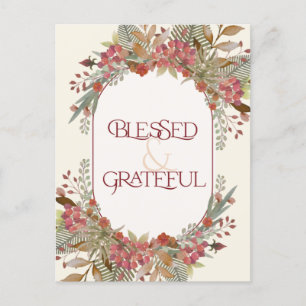 Overvloedige herfst florale, zonder dank Thanksgiv Briefkaart