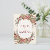 Overvloedige herfst florale, zonder dank Thanksgiv Briefkaart (Staand voorkant)