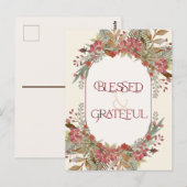 Overvloedige herfst florale, zonder dank Thanksgiv Briefkaart (Voorkant / Achterkant)