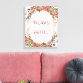 Overvloedige herfst florale, zonder dank Thanksgiv Canvas Afdruk (Insitu (Woonkamer))