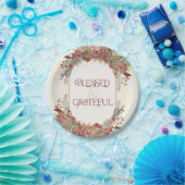 Overvloedige herfst florale, zonder dank Thanksgiv Papieren Bordje (Feest)