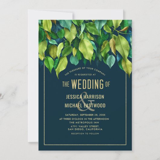 Overvloedige Herfst van de olievlek Greenery Blue Kaart (Voorkant)