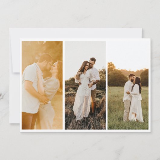 Overvloedige Herfst Wild Flowers 3 foto's Bruiloft Save The Date (Achterkant)