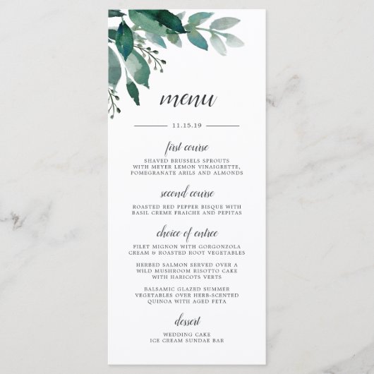 Overvloedige Kaart van het menu Foliage (Voorkant)