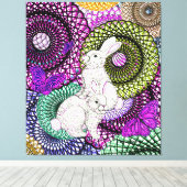 Overvloedige konijnen canvas afdruk (Insitu (Houten vloer))