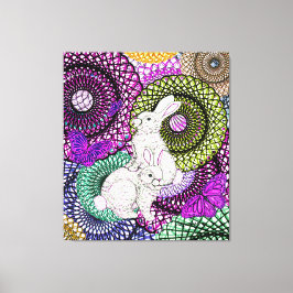 Overvloedige konijnen canvas afdruk