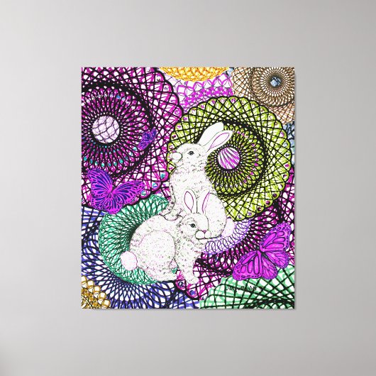 Overvloedige konijnen canvas afdruk (Voorkant)
