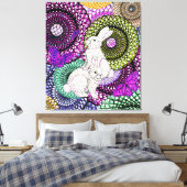 Overvloedige konijnen canvas afdruk (Insitu (Slaapkamer))