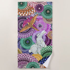 Overvloedige konijnen strandlaken