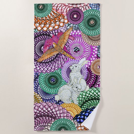 Overvloedige konijnen strandlaken (Voorkant)