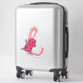 OVERVLOEDIGE LETTERS -L- pastelroze Sticker (Koffer)