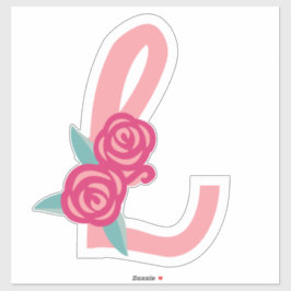 OVERVLOEDIGE LETTERS -L- pastelroze Sticker