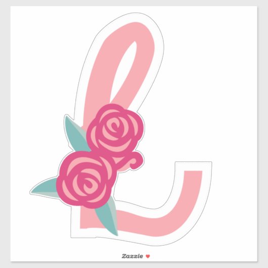 OVERVLOEDIGE LETTERS -L- pastelroze Sticker (Vel)