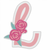 OVERVLOEDIGE LETTERS -L- pastelroze Sticker (Voorkant)