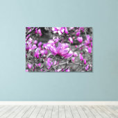 Overvloedige Magnolia Blooms Triptiek Canvas Afdruk (Insitu (Houten vloer))