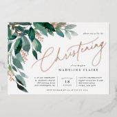 Overvloedige olie | Christening Folie Uitnodiging (Voorkant)