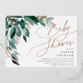 Overvloedige olie | Neutraal Baby shower Folie Uitnodiging (Voorkant)