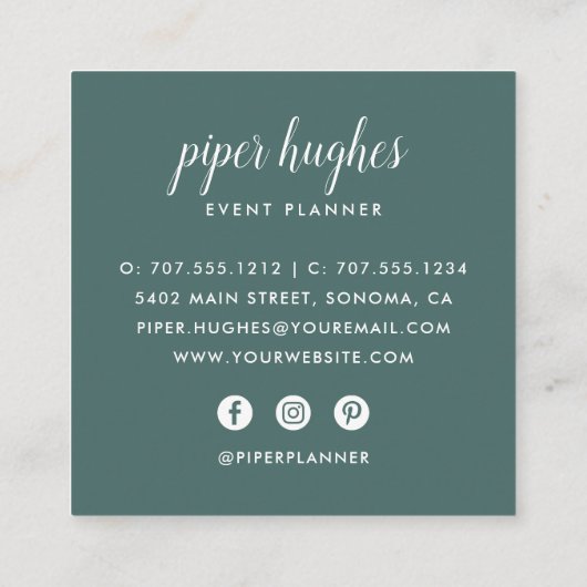 Overvloedige olie vierkante visitekaartje (Achterkant)