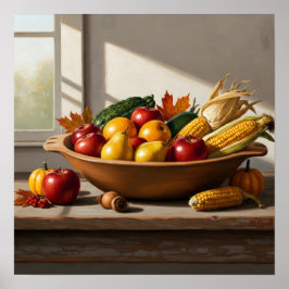 Overvloedige oogst gewassen rustieke boerderij poster