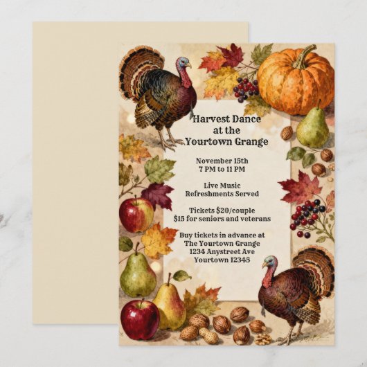 Overvloedige oogst Thanksgiving Kaart (Voorkant / Achterkant)