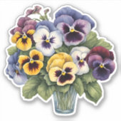 Overvloedige Pansies Waterdicht Sticker (Voorkant)