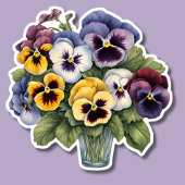 Overvloedige Pansies Waterdicht Sticker