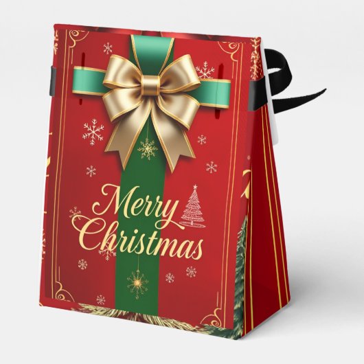 Overvloedige rode en groene kerstvoedselverpakking bedankdoosjes (Achterkant)