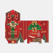 Overvloedige rode en groene kerstvoedselverpakking bedankdoosjes (Uitgevouwen)