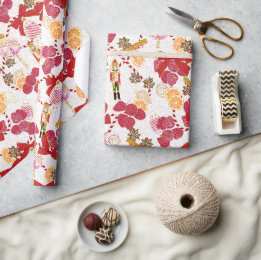 Overvloedige Rode Notenkraker Specerij Botanisch Cadeaupapier