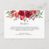 Overvloedige Roos Ruby Red Wedding Receptie Informatiekaartje (Voorkant)