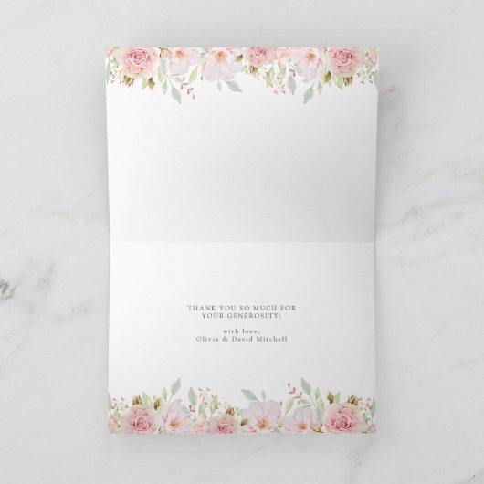 Overvloedige Rozen | Bloemen bruiloft wit dank u Bedankkaart (Binnen)