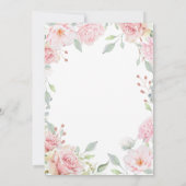 Overvloedige Rozen | Elegante roze bloemenbruiloft Kaart (Achterkant)