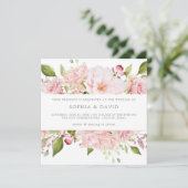 Overvloedige Rozen | Elegante roze bloemenbruiloft Kaart (Staand voorkant)