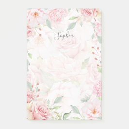 Overvloedige Rozen | Elegante roze bloemige Waterv Post-it® Notes
