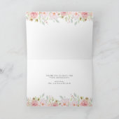 Overvloedige Rozen | Roze Bloemen bruiloft dank u Bedankkaart (Binnen)