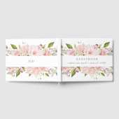 Overvloedige Rozen | Roze Bloemen Bruiloft op Wit Gastenboek (Volledig)