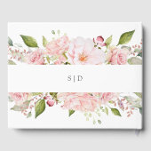 Overvloedige Rozen | Roze Bloemen Bruiloft op Wit Gastenboek (Achterkant)