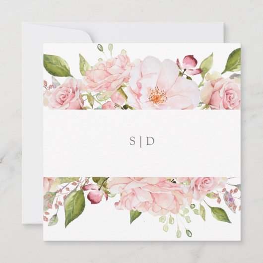 Overvloedige Rozen | Roze Bloemen Verlovingsfeest Kaart (Achterkant)