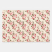 Overvloedige shabby chique bloemenboeket roze roze inpakpapier vel (Voorkant 3)